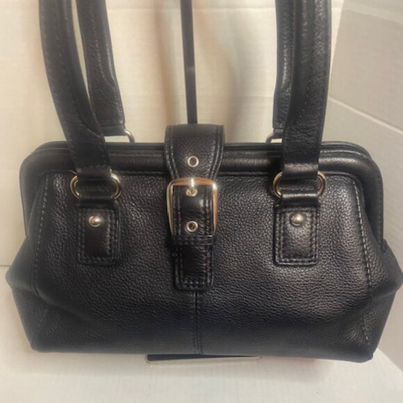 TALBOTS Black Leather Satchel Bag - Picture 1 of 6